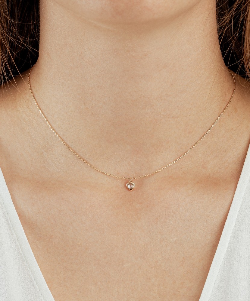 Auksinė grandinėlė su cirkonio pakabuku "Širdelė"