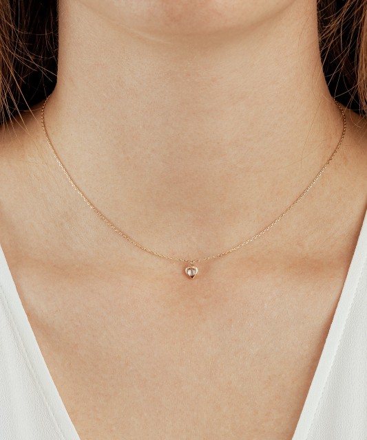 Auksinė grandinėlė su cirkonio pakabuku "Širdelė"