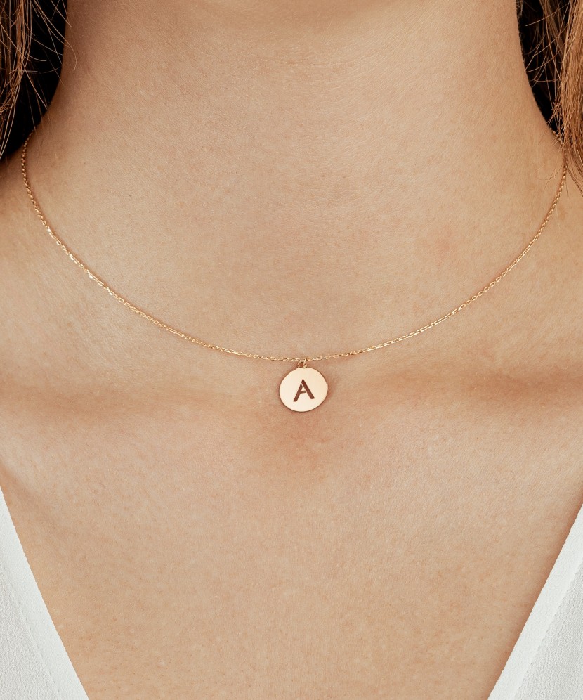 Auksinė grandinėlė su pakabuku raidė A - Auksinės grandinėlės su pakabukais - Goldinga