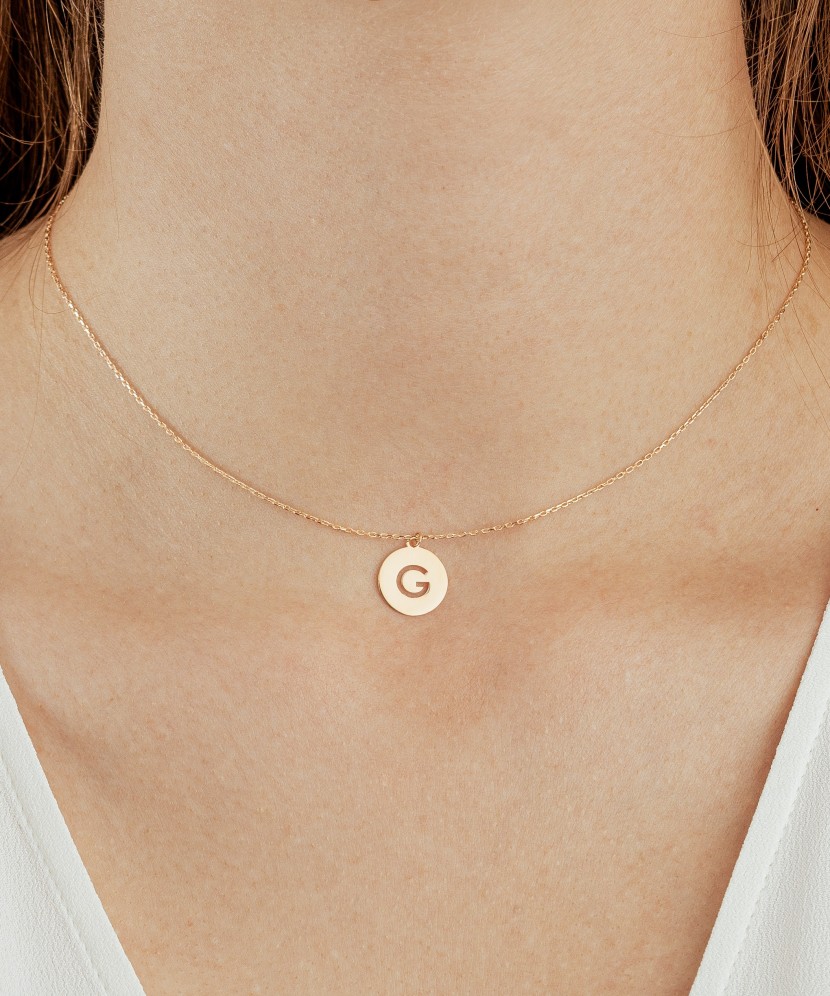 Auksinė grandinėlė su pakabuku raidė G - Auksinės grandinėlės su pakabukais - Goldinga
