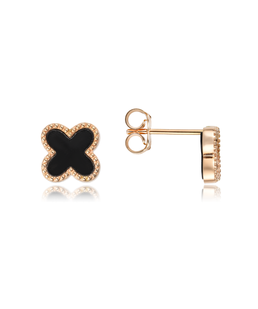 Auksiniai auskarai su oniksu - Auksiniai auskarai - Goldinga