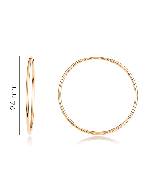 Auksiniai auskarai rinkutės 24mm - Auksiniai auskarai - Goldinga