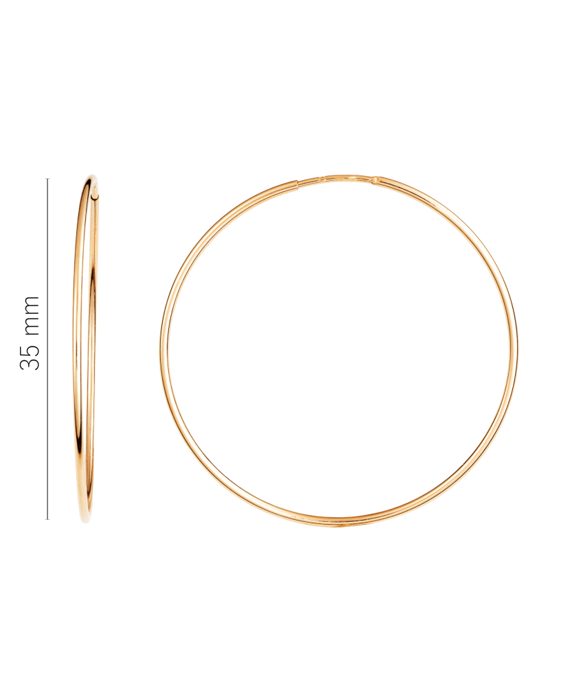 Auksiniai auskarai rinkutės 35mm  - Goldinga