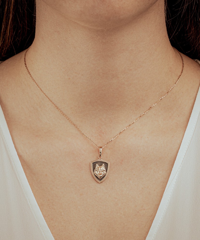 Auksinis pakabukas "Vilkas" - Auksiniai pakabukai - Goldinga