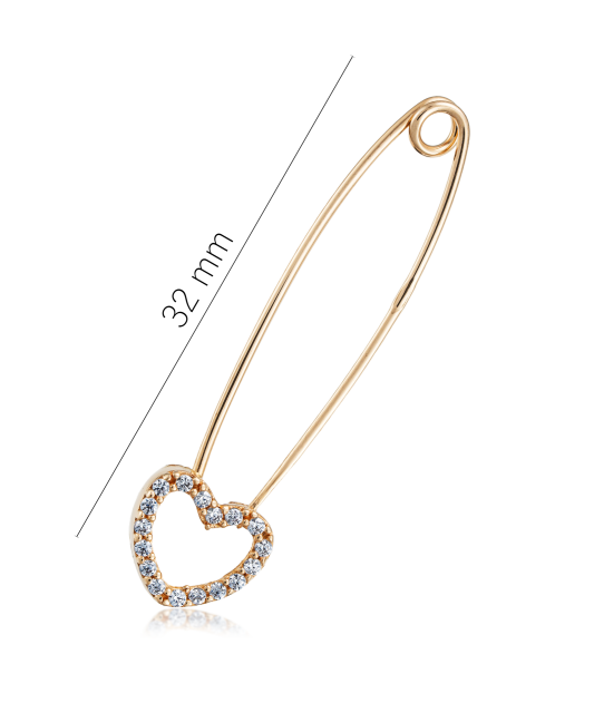 Auksinė sagė su cirkoniais "Širdelė"