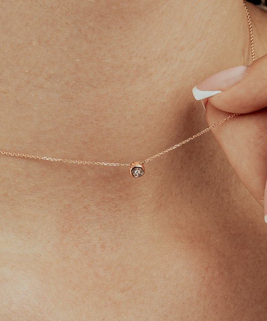 Auksinė Grandinėlė Su deimantiniu Pakabuku  - Goldinga