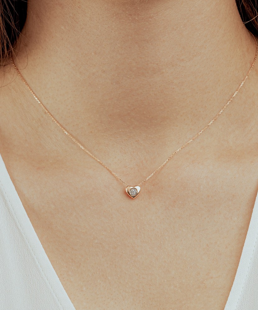 Auksinė grandinėlė su briliantiniu pakabuku "Širdelė"  - Goldinga