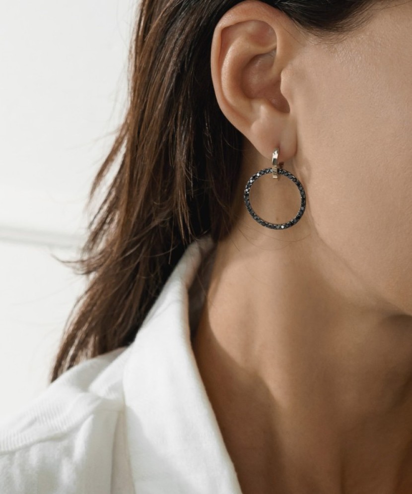 Sidabriniai auskarai dengti auksu su cirkoniais