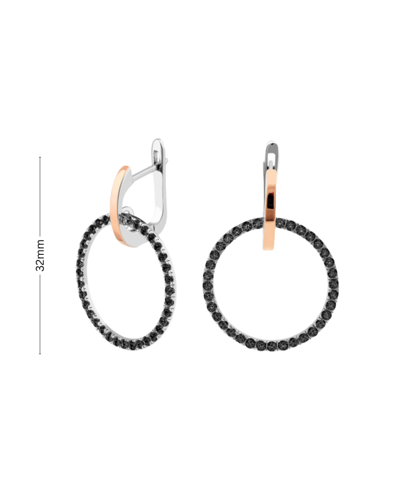 Sidabriniai auskarai dengti auksu su cirkoniais