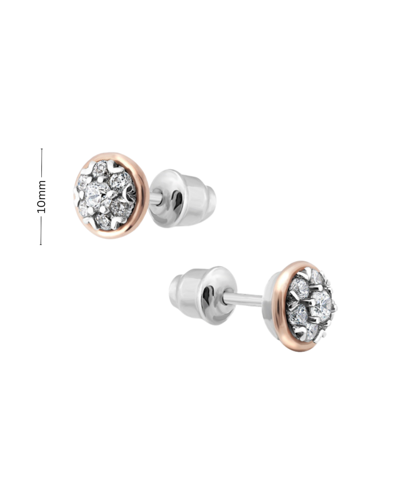 Sidabriniai auskarai dengti auksu su cirkoniais