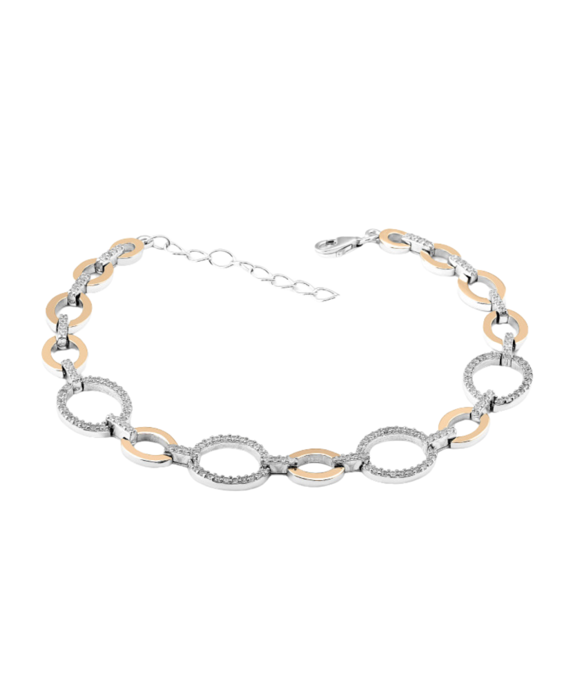 Sidabrinė apyrankė dengta auksu su cirkoniais