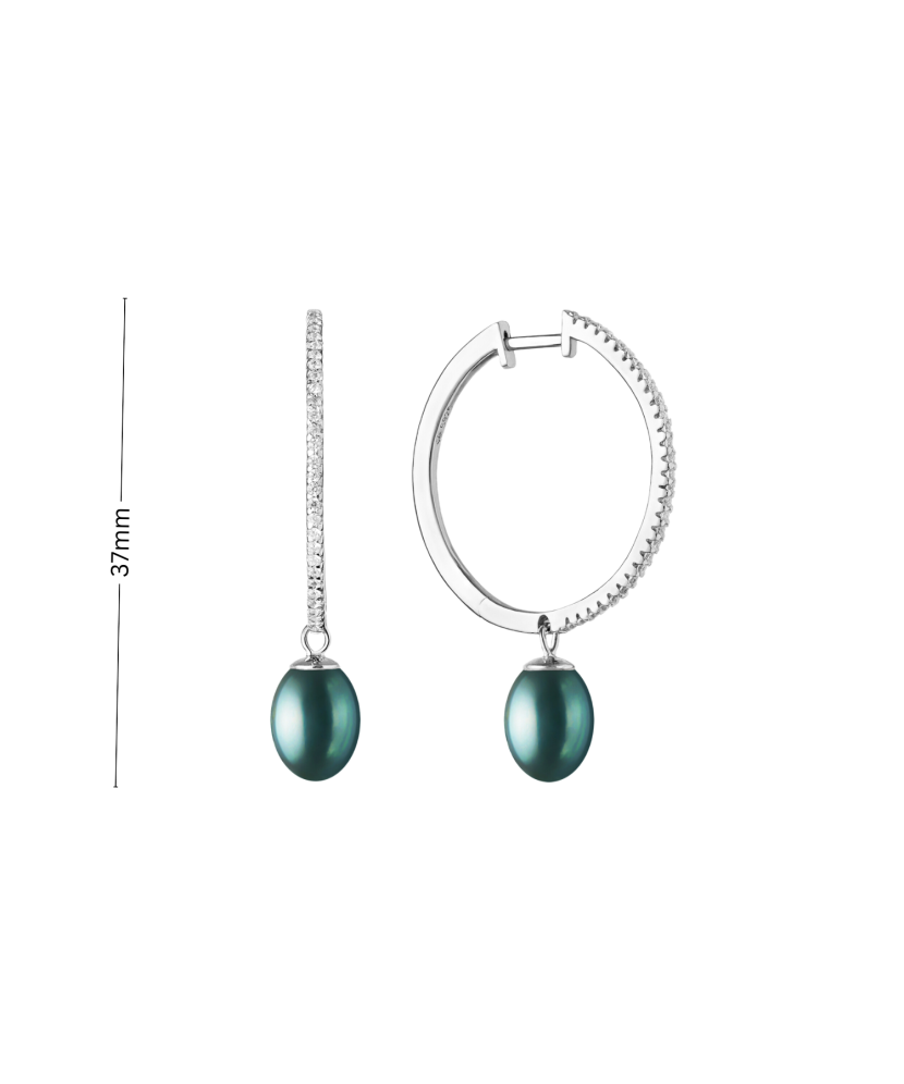 Sidabriniai auskarai su perlais ir cirkoniais