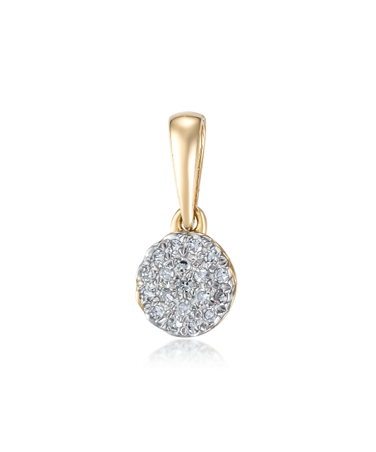 Geltono aukso pakabukas su deimantais