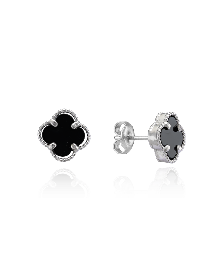 Sidabriniai auskarai su emale  - Goldinga