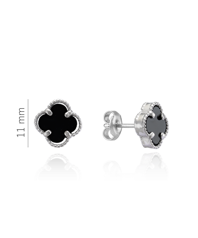 Sidabriniai auskarai su emale  - Goldinga