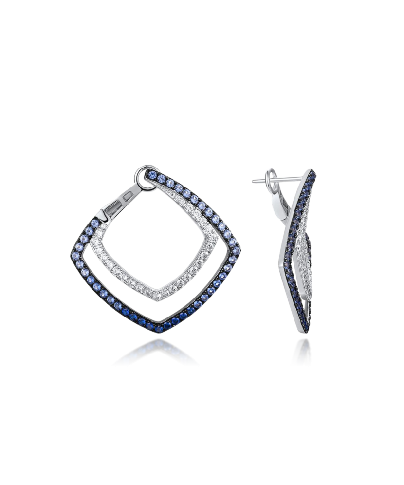 Sidabriniai auskarai su cirkoniais ir špineliais  - Goldinga