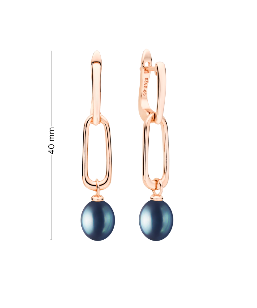 Sidabriniai auskarai dengti auksu su perlu