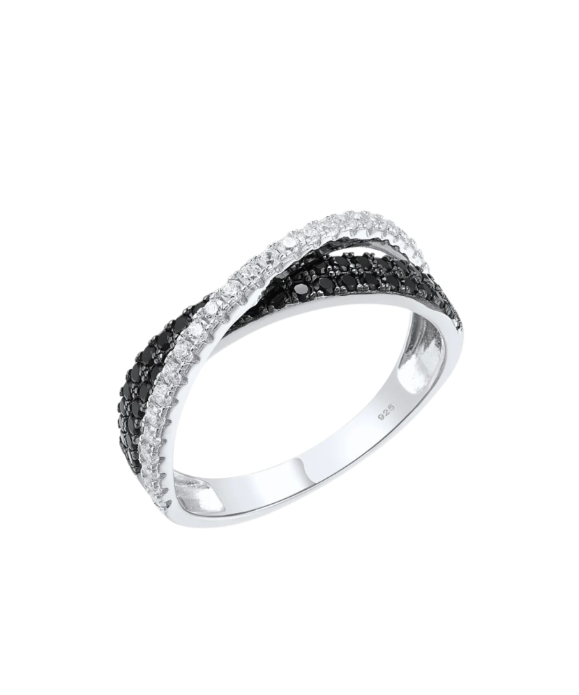 Sidabrinis žiedas su špineliais ir cirkoniais  - Goldinga