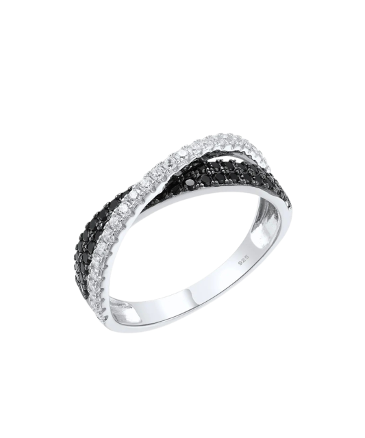 Sidabrinis žiedas su špineliais ir cirkoniais  - Goldinga