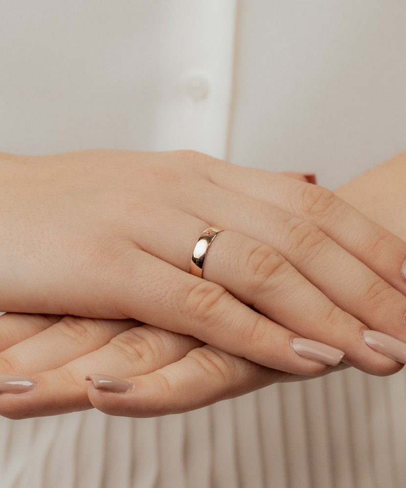 Auksinis vestuvinis žiedas 5mm su komfortu  - Goldinga