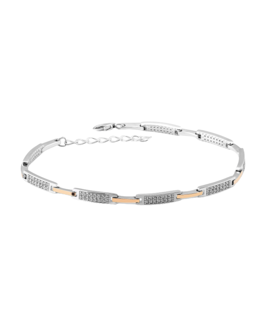 Sidabrinė apyrankė dengta auksu su cirkoniais