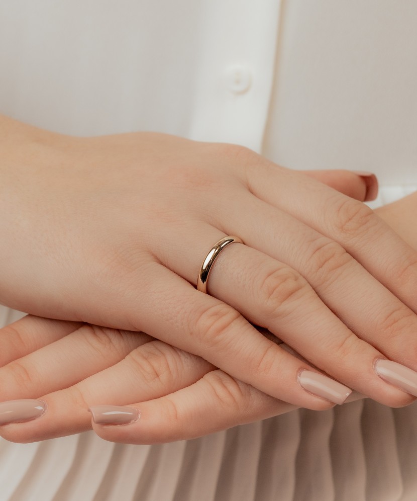 Vestuvinis sidabrinis žiedas su aukso plokštele