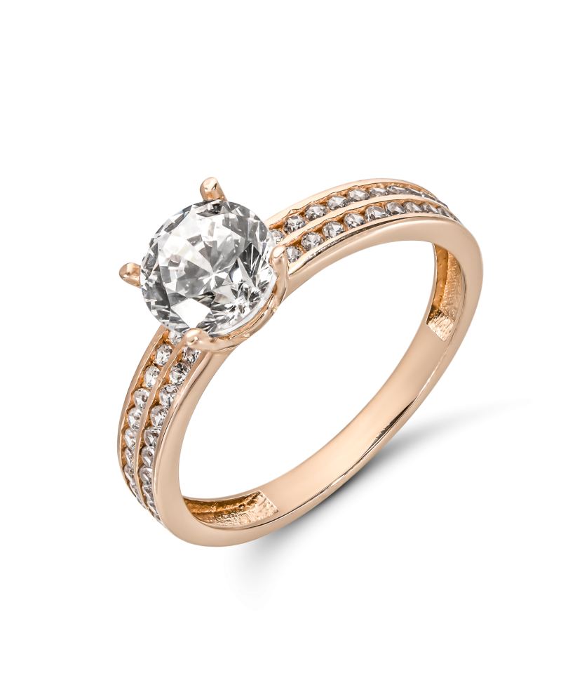 Auksinis žiedas su cirkoniais