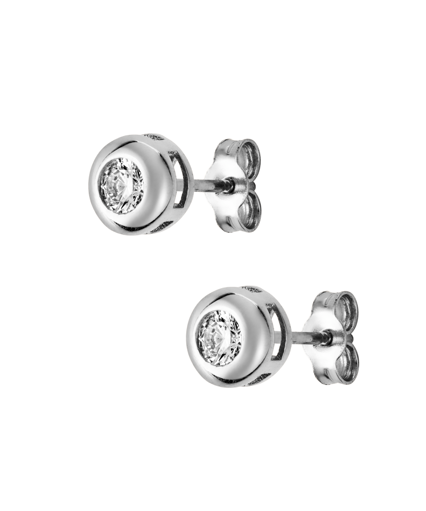 Balto aukso auskarai su cirkoniais