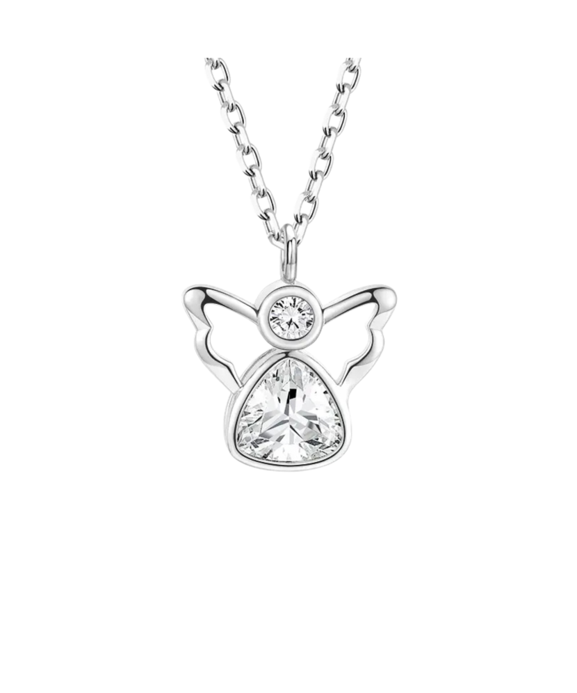 Sidabrinė grandinėlė su cirkonio pakabuku "Angelas"