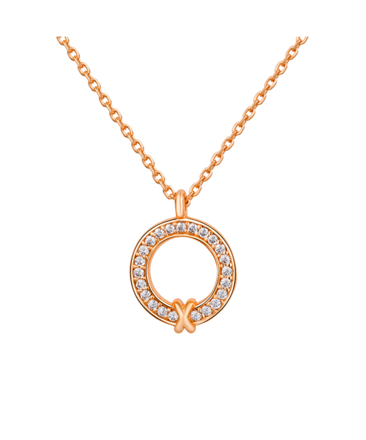 Paauksuota Sidabrinė grandinėlė su cirkonio pakabuku