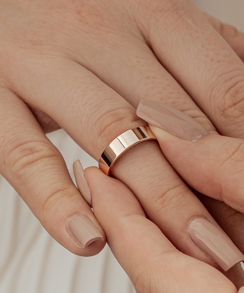 Auksinis vestuvinis žiedas 5mm su komfortu