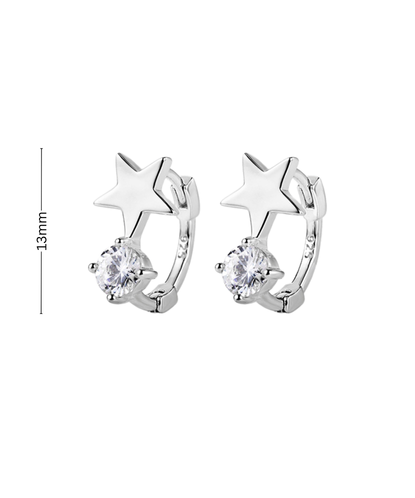 Sidabriniai auskarai su cirkoniais "Žvaigždė"
