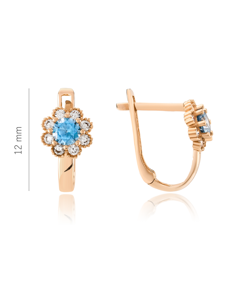 Auksiniai auskarai su cirkoniais "Gėlytė"