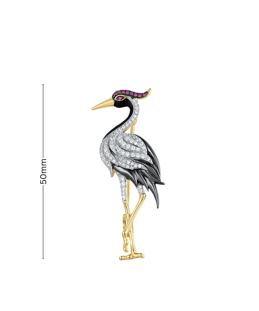 Paauksuota Sidabrinė sagė su cirkoniais