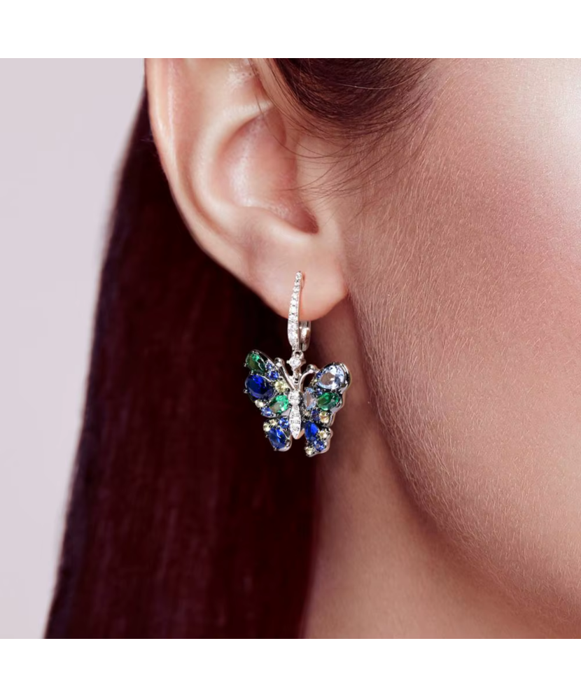 Sidabriniai auskarai su cirkoniais "Drugelis"