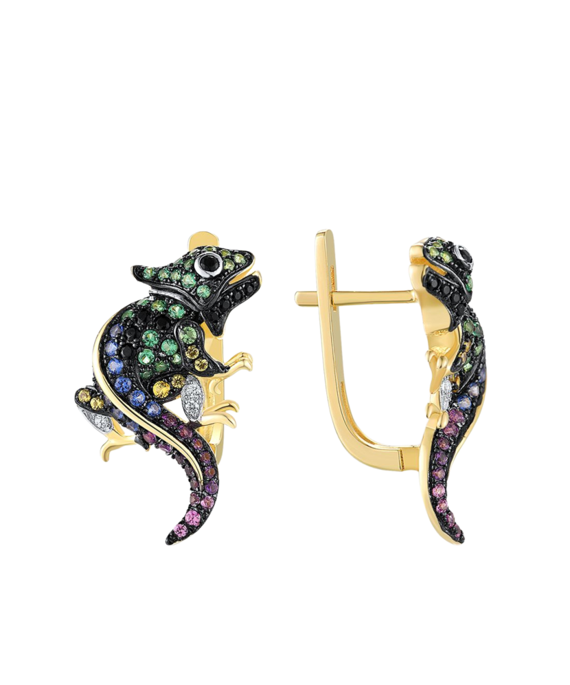 Paauksuoti sidabriniai auskarai su cirkoniais