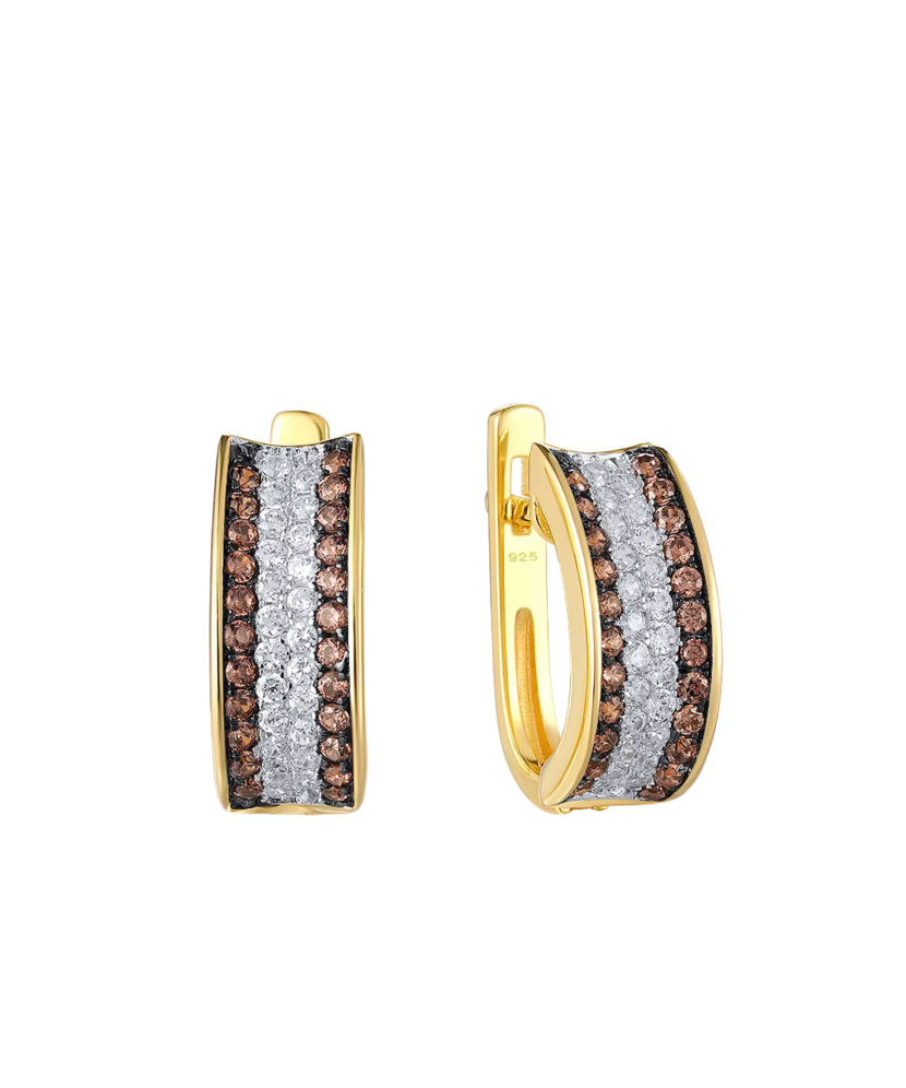 Paauksuoti sidabriniai auskarai su cirkoniais