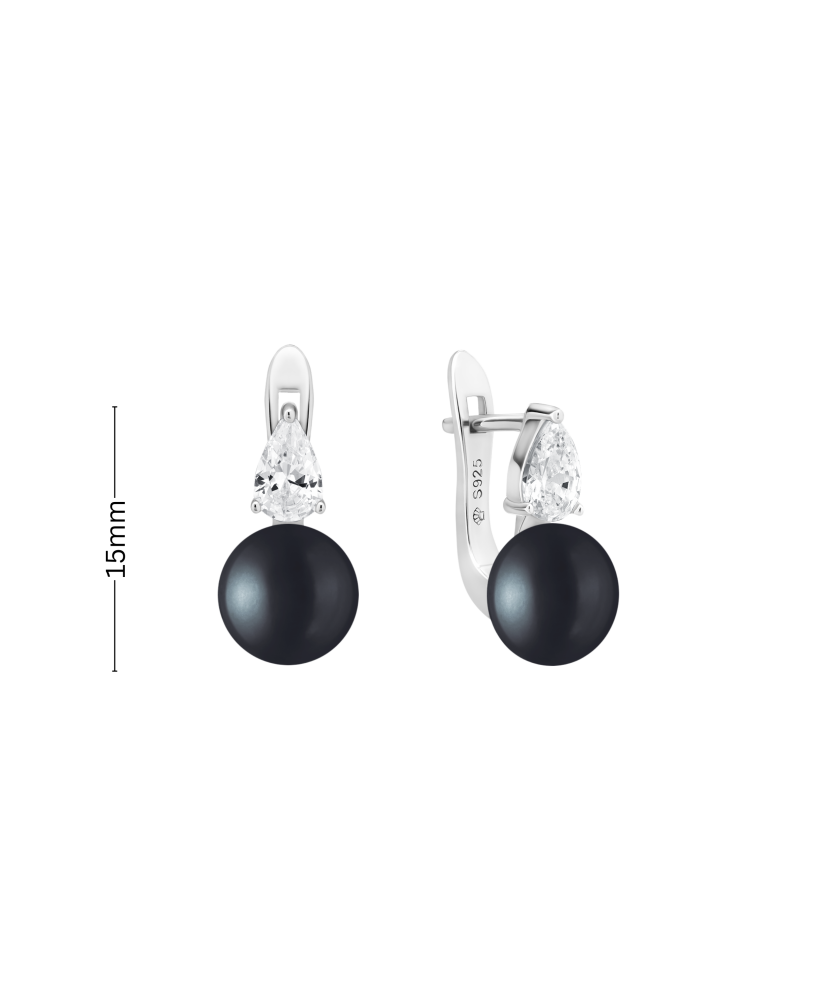 Sidabriniai auskarai su perlais ir cirkoniais