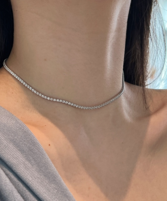 Sidabrinė grandinėlė su cirkoniais 2mm