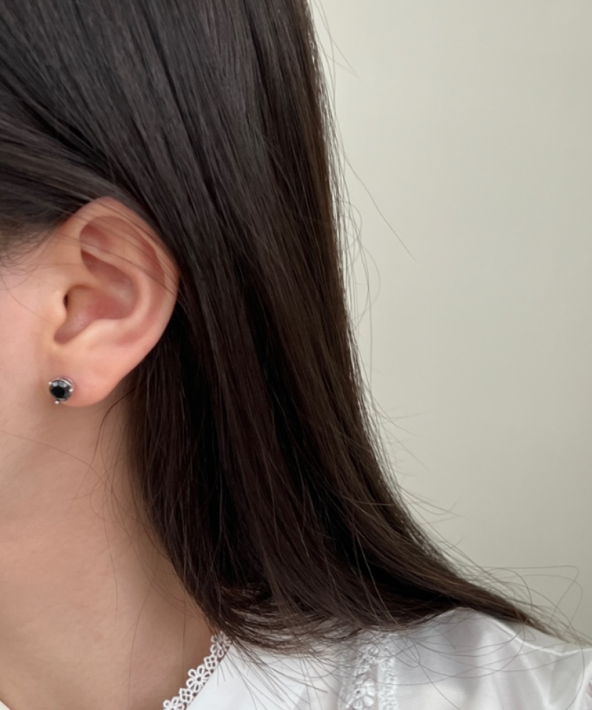 Sidabriniai auskarai su cirkoniais 6mm