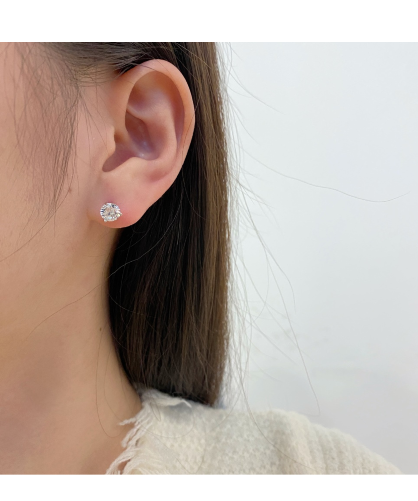 Sidabriniai auskarai su cirkoniais 6mm