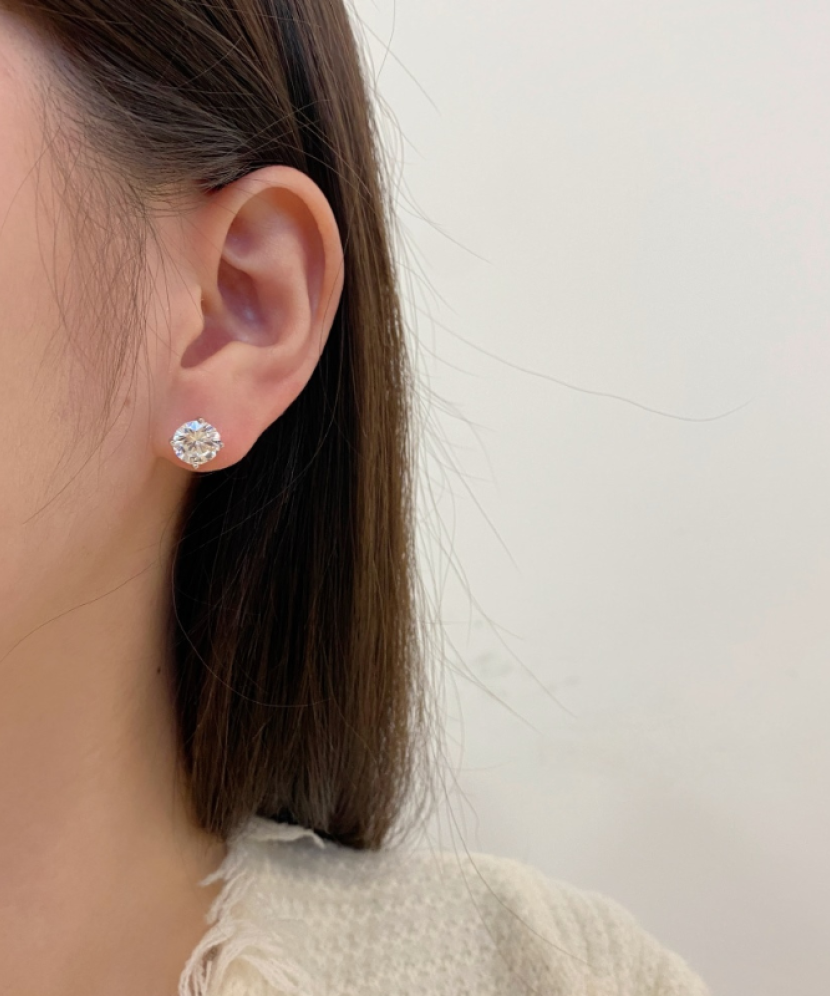 Sidabriniai auskarai su cirkoniais 8mm