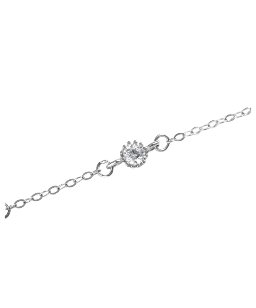 Sidabrinė apyrankė su cirkoniu ir perlamutru