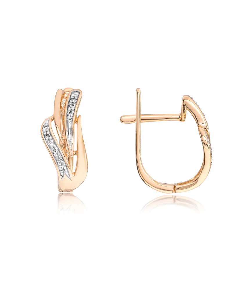 Auksiniai auskarai su deimantais