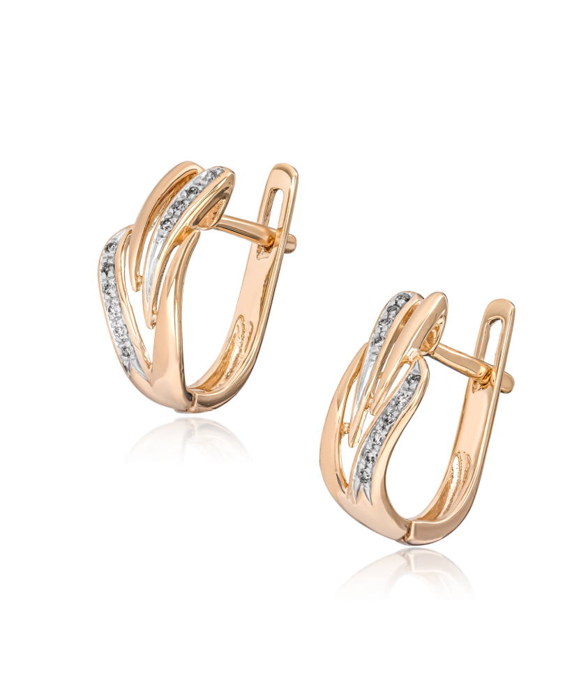 Auksiniai auskarai su deimantais