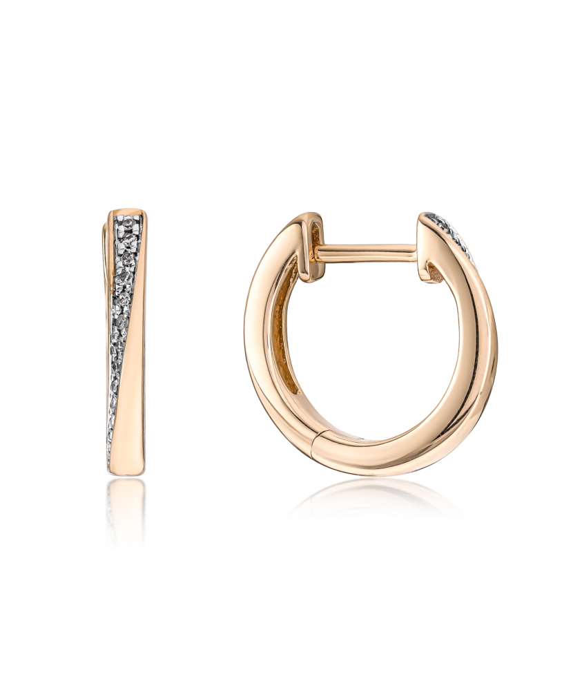 Auksiniai auskarai su deimantais