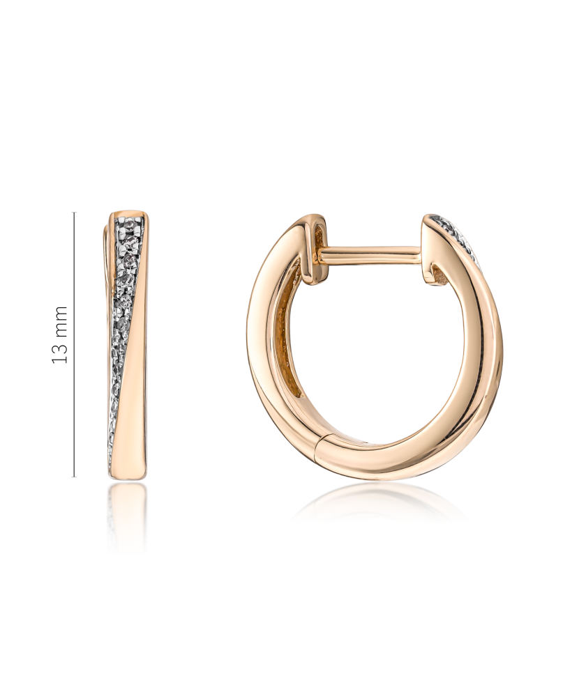 Auksiniai auskarai su deimantais