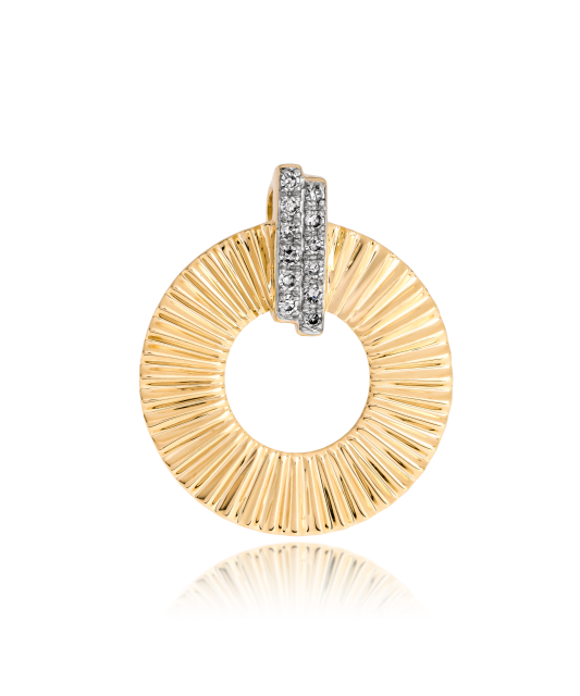 Geltono aukso pakabukas su deimantais