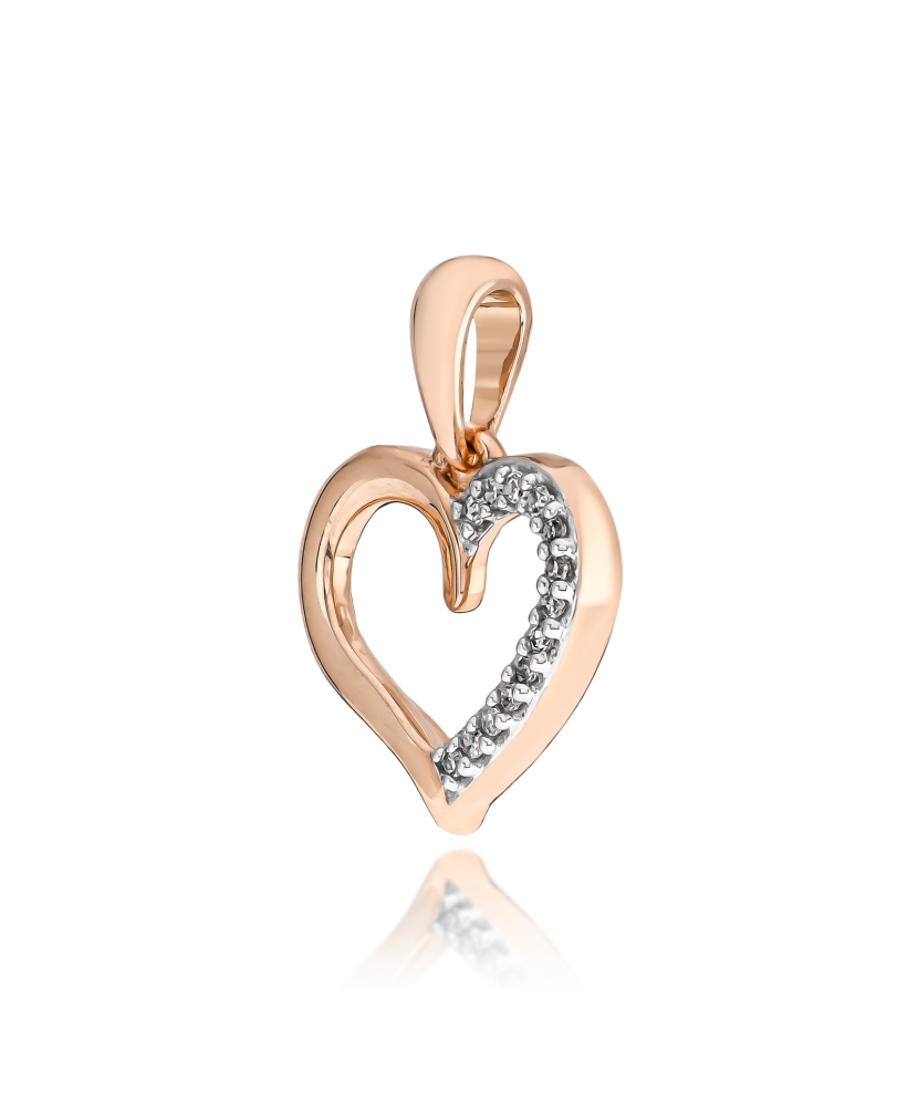 Auksinis pakabukas su deimantais "Širdelė"