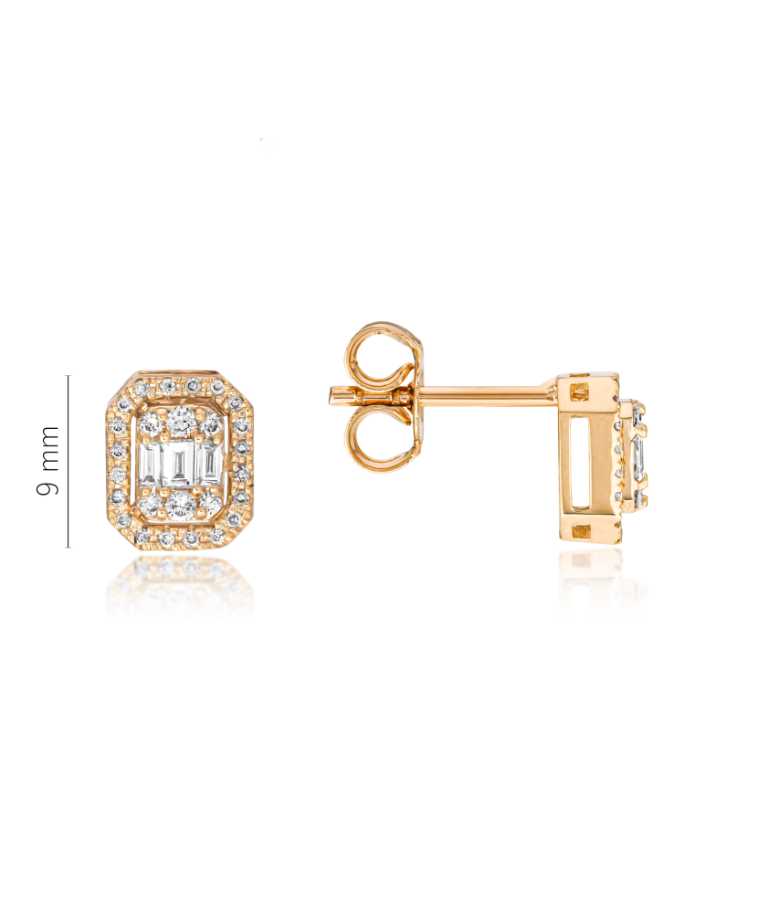 Auksiniai auskarai su deimantais